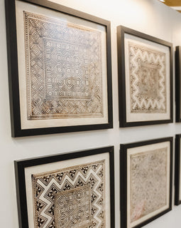 HMong Batik Pattern Wall Art (12 in x 12 in framed)