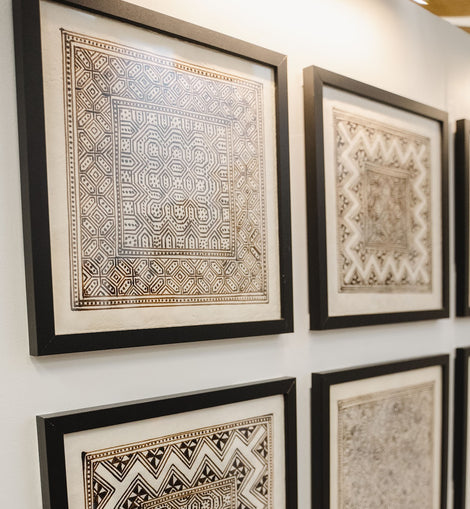 HMong Batik Pattern Wall Art (12 in x 12 in framed)