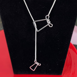 Silver hollow phiaj necklace